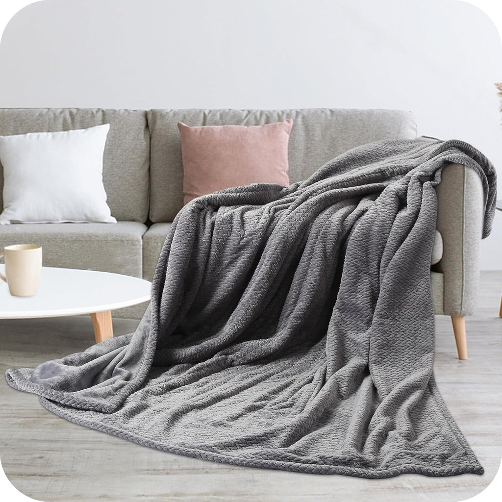 Electric Heated Blanket 72"x84" Full Size with 4 Heating Levels and 10 Hours Auto-Off Large Oversized Heating Blanket with Soft Plush Fabric for Bedding - Gray - Grand Goldman