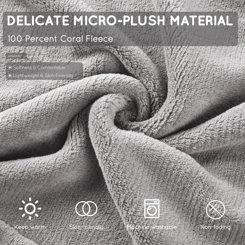 Electric Heated Blanket 72"x84" Full Size with 4 Heating Levels and 10 Hours Auto-Off Large Oversized Heating Blanket with Soft Plush Fabric for Bedding - Gray - Grand Goldman