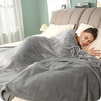 Electric Heated Blanket 72"x84" Full Size with 4 Heating Levels and 10 Hours Auto-Off Large Oversized Heating Blanket with Soft Plush Fabric for Bedding - Gray - Grand Goldman