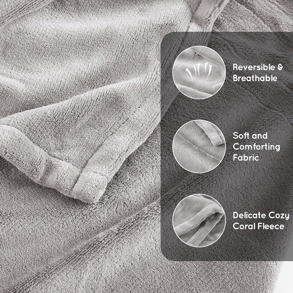 Electric Heated Blanket 72"x84" Full Size with 4 Heating Levels and 10 Hours Auto-Off Large Oversized Heating Blanket with Soft Plush Fabric for Bedding - Gray - Grand Goldman