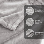 Electric Heated Blanket 72"x84" Full Size with 4 Heating Levels and 10 Hours Auto-Off Large Oversized Heating Blanket with Soft Plush Fabric for Bedding - Gray - Grand Goldman