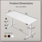 Electric Standing Desk, 48 x 24 Inches Height Adjustable Desk, Sit Stand up Desk for Work Office Home, Ergonomic Rising Computer Table with Memory Preset, Rustic Brown - Grand Goldman