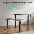 Electric Standing Desk, 48 x 24 Inches Height Adjustable Desk, Sit Stand up Desk for Work Office Home, Ergonomic Rising Computer Table with Memory Preset, Rustic Brown - Grand Goldman
