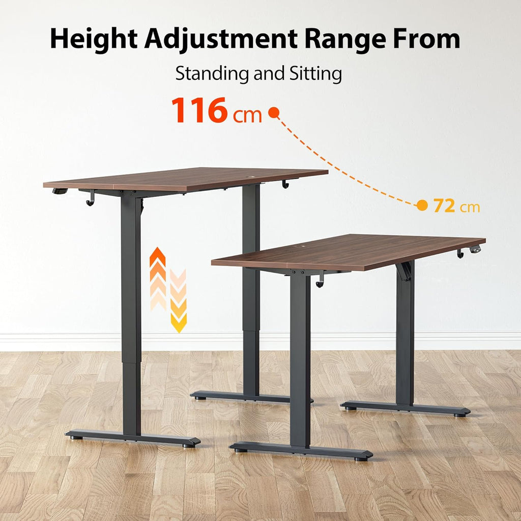 Electric Standing Desk, 48 x 24 Inches Height Adjustable Desk, Sit Stand up Desk for Work Office Home, Ergonomic Rising Computer Table with Memory Preset, Rustic Brown - Grand Goldman