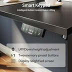 Electric Standing Desk, 48 x 24 Inches Height Adjustable Desk, Sit Stand up Desk for Work Office Home, Ergonomic Rising Computer Table with Memory Preset, Rustic Brown - Grand Goldman