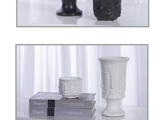 Electroplating Decoration Ceramic Electroplating Vase Ceramic Flower Pot Art Face Vase - Grand Goldman