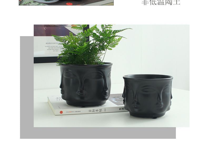 Electroplating Decoration Ceramic Electroplating Vase Ceramic Flower Pot Art Face Vase - Grand Goldman