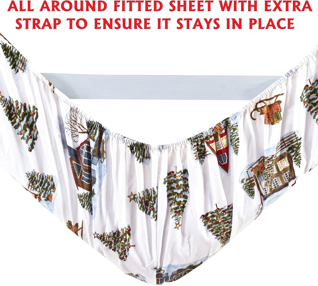 Elegant Comfort Luxury Soft Bed Sheets Holiday Pattern 1500 Premium Hotel Quality Microfiber - Softness Wrinkle and Fade Resistant (6-Piece) Bedding Set, King, Bungalow - Grand Goldman