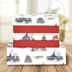 Elegant Comfort Luxury Soft Bed Sheets Holiday Pattern 1500 Premium Hotel Quality Microfiber - Softness Wrinkle and Fade Resistant (6-Piece) Bedding Set, King, Bungalow - Grand Goldman