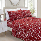 Elegant Comfort Luxury Soft Bed Sheets Holiday Pattern 1500 Premium Hotel Quality Microfiber - Softness Wrinkle and Fade Resistant (6-Piece) Bedding Set, King, Bungalow - Grand Goldman