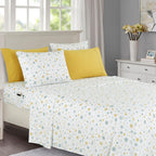 Elegant Comfort Luxury Soft Bed Sheets Holiday Pattern 1500 Premium Hotel Quality Microfiber - Softness Wrinkle and Fade Resistant (6-Piece) Bedding Set, King, Bungalow - Grand Goldman