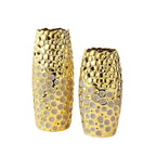 Elegant Gold Ceramic Vase for Home Decor Creative Porcelain Urn Decorative Flower Pot High-End European Design for Wedding Decoration Perfect Tabletop Centerpiece - Grand Goldman