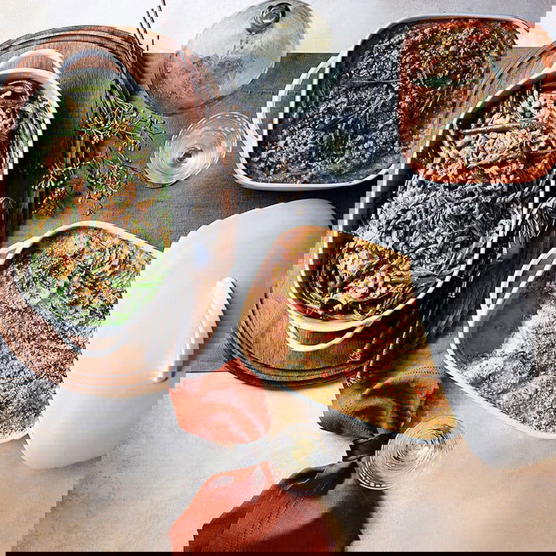 Elliptical creative ceramics binaural fish dish high soup pan home baked rice plate rectangular cheese cake tray - Grand Goldman