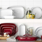 Elliptical creative ceramics binaural fish dish high soup pan home baked rice plate rectangular cheese cake tray - Grand Goldman