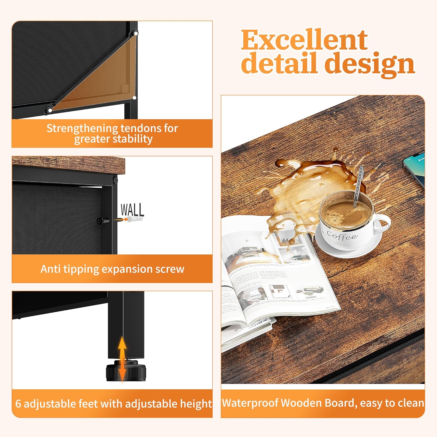 EnHomee 60" TV Stand Dresser TV Stand with Charging Station TV Stands for Living Room Long Dresser for Bedroom TV Stand with 16 Drawers Storage TV Stand for Bedroom Dresser 51.1''W*11.8''D*34.8''H - Grand Goldman