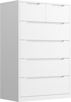 EnHomee Dresser for Bedroom, Dresser with 6 Wood Drawers, Black Dresser and Tall Dresser with Large Organizer, Wood Dressers & Chests of Drawers with Smooth Metal Rail, Black - Grand Goldman