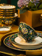 Enamel color tableware set high-end dish set home palace style housewarming gifts - Grand Goldman
