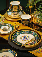 Enamel color tableware set high-end dish set home palace style housewarming gifts - Grand Goldman
