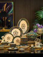 Enamel color tableware set high-end dish set home palace style housewarming gifts - Grand Goldman