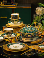 Enamel color tableware set high-end dish set home palace style housewarming gifts - Grand Goldman