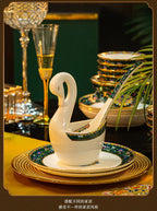 Enamel color tableware set high-end dish set home palace style housewarming gifts - Grand Goldman