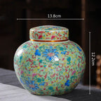 Enamelled Tea Pot Ceramic Sealed Storage Tank Tea Caddy Porcelain Jar Airtight Container Porcelain Jar Coffee Container - Grand Goldman