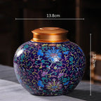 Enamelled Tea Pot Ceramic Sealed Storage Tank Tea Caddy Porcelain Jar Airtight Container Porcelain Jar Coffee Container - Grand Goldman
