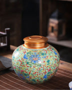 Enamelled Tea Pot Ceramic Sealed Storage Tank Tea Caddy Porcelain Jar Airtight Container Porcelain Jar Coffee Container - Grand Goldman