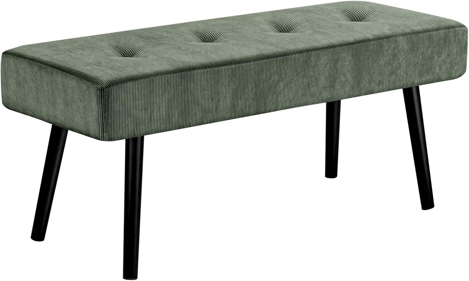 Entryway Bench - Green Bench for Bedroom, Modern Ottoman End of Bed, Corduroy Padded Benches for Living Room, Foyer, Mudroom, Hallway - 39" L x 14" W x 17" H - Grand Goldman