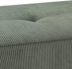 Entryway Bench - Green Bench for Bedroom, Modern Ottoman End of Bed, Corduroy Padded Benches for Living Room, Foyer, Mudroom, Hallway - 39" L x 14" W x 17" H - Grand Goldman