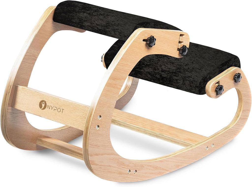 Ergonomic Kneeling Chair - Rocking Office Chair Adjustable Stool - Knee Chair Posture Chair - Wooden Desk Chair, Ergonomic Chair for Home Office, Office Chair for Back Pain (Grey) - Grand Goldman