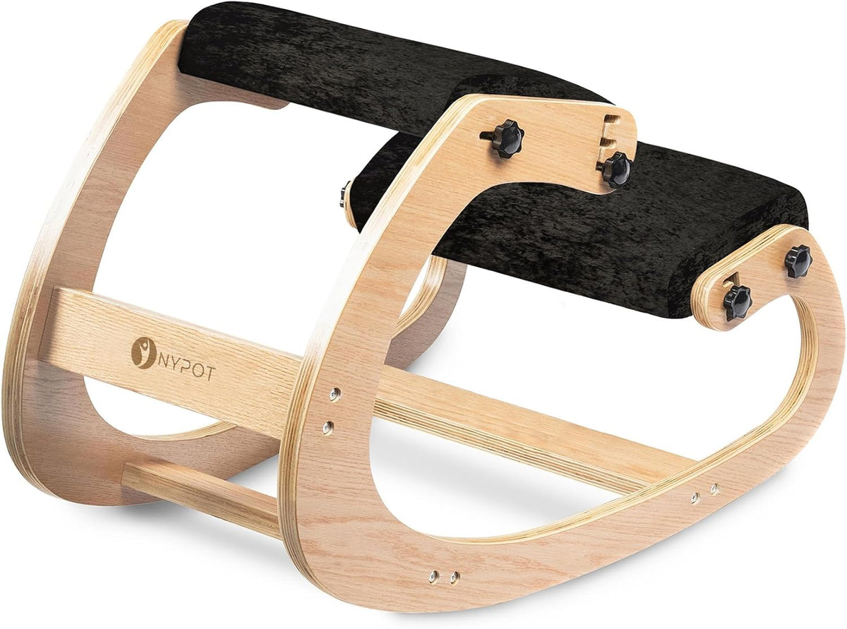 Ergonomic Kneeling Chair - Rocking Office Chair Adjustable Stool - Knee Chair Posture Chair - Wooden Desk Chair, Ergonomic Chair for Home Office, Office Chair for Back Pain (Grey) - Grand Goldman