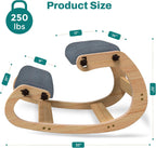 Ergonomic Kneeling Chair - Rocking Office Chair Adjustable Stool - Knee Chair Posture Chair - Wooden Desk Chair, Ergonomic Chair for Home Office, Office Chair for Back Pain (Grey) - Grand Goldman