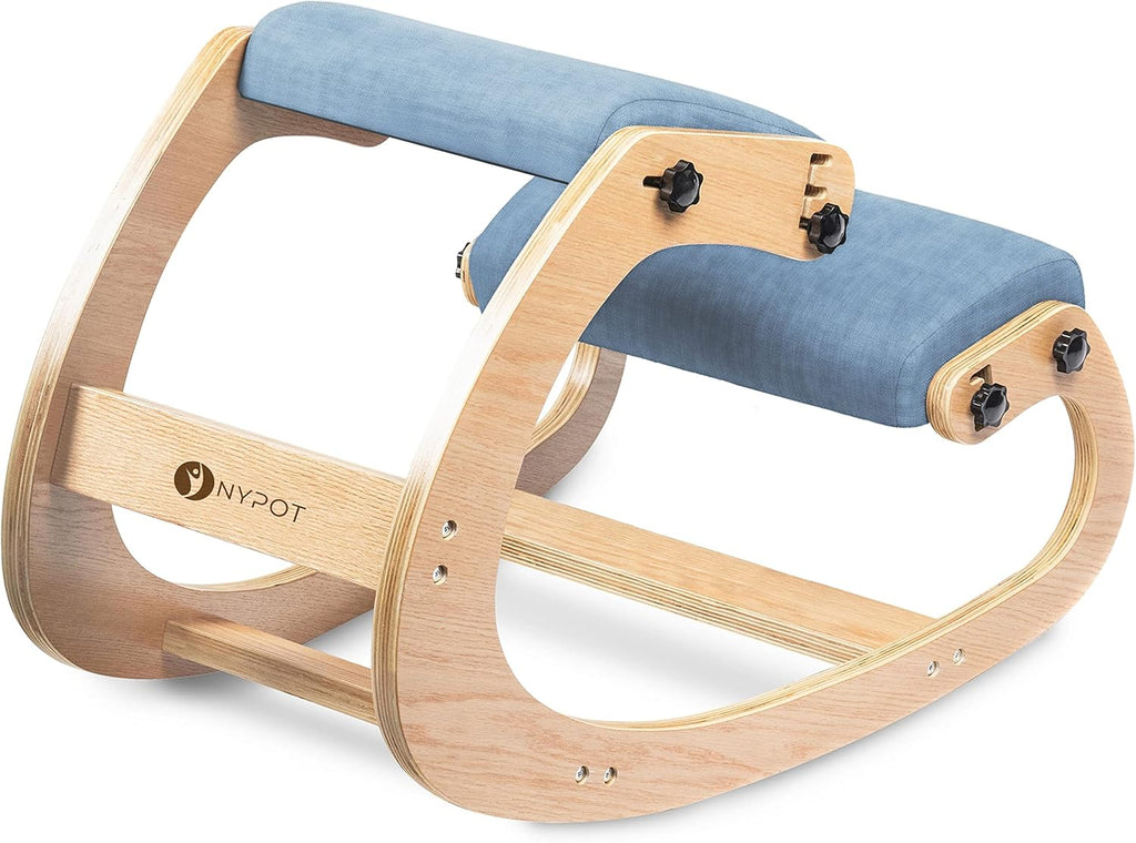 Ergonomic Kneeling Chair - Rocking Office Chair Adjustable Stool - Knee Chair Posture Chair - Wooden Desk Chair, Ergonomic Chair for Home Office, Office Chair for Back Pain (Grey) - Grand Goldman