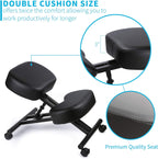 Ergonomic Kneeling Chair, Adjustable Stool for Home and Office - Improve Your Posture with an Angled Seat - Thick Comfortable Moulded Foam Cushions - Brake Casters - Grand Goldman