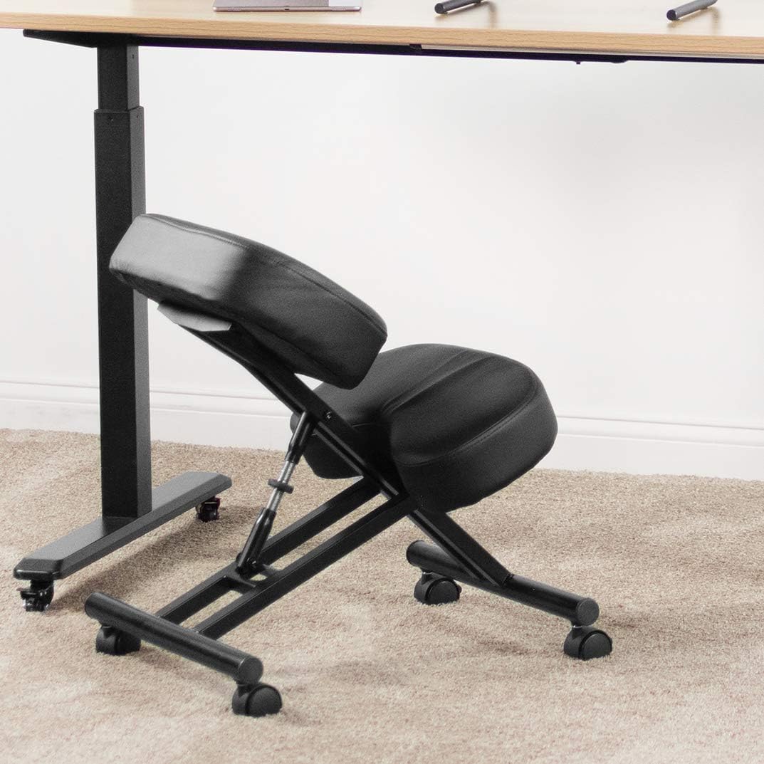 Ergonomic Kneeling Chair, Adjustable Stool for Home and Office - Improve Your Posture with an Angled Seat - Thick Comfortable Moulded Foam Cushions - Brake Casters - Grand Goldman