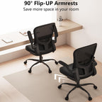 Ergonomic Office Chair, Comfort Swivel Home Office Task Chair, Breathable Mesh Desk Chair, Lumbar Support Computer Chair with Flip-up Arms and Adjustable Height - Grand Goldman