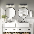 Espird Bathroom Vanity Light, 3 Light Matte Black Vanity Light with Clear Glass Shade, 22in Farmhouse Vanity Light, Bathroom Lighting Fixtures Over Mirror for Bathroom/Living Room - Grand Goldman