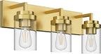 Espird Bathroom Vanity Light, 3 Light Matte Black Vanity Light with Clear Glass Shade, 22in Farmhouse Vanity Light, Bathroom Lighting Fixtures Over Mirror for Bathroom/Living Room - Grand Goldman