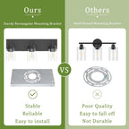 Espird Bathroom Vanity Light, 3 Light Matte Black Vanity Light with Clear Glass Shade, 22in Farmhouse Vanity Light, Bathroom Lighting Fixtures Over Mirror for Bathroom/Living Room - Grand Goldman