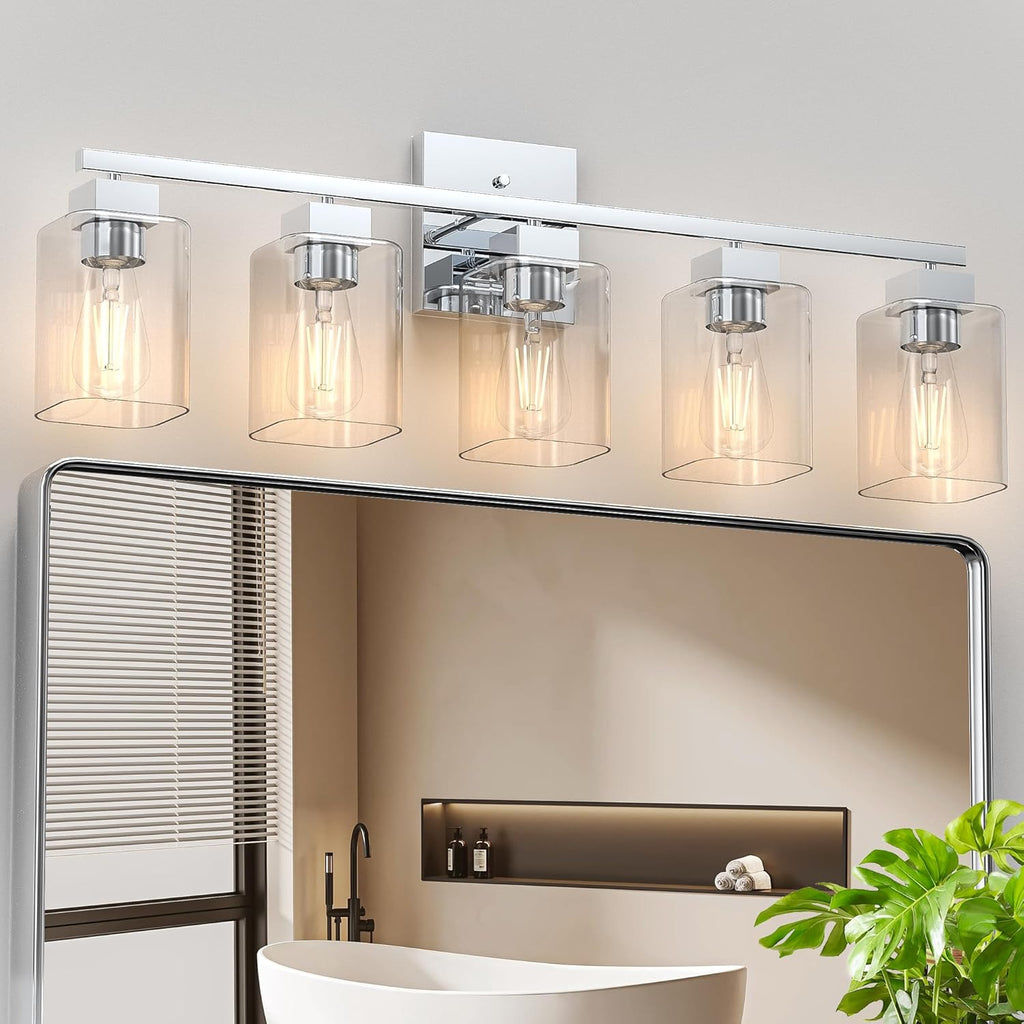 Espird Black Bathroom Vanity Light - 3 Light Bathroom Light Fixture Square Design & UL Certification, Bathroom Lighting Fixtures Over Mirror, Modern Matte Black Vanity Light for Bathroom & Restroom - Grand Goldman