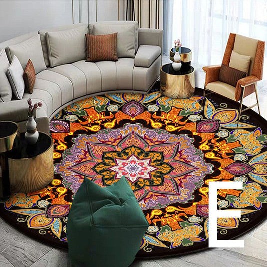 Ethnic Style Carpet Homestay Retro Mandala Mat - Grand Goldman