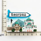 Europe Memorial Czech Punkevni Grottoes Dublin Trulli Ukraine Prague Old Town Clock Mallorca Lyon Magnetic Refrigerator Stickers - Grand Goldman