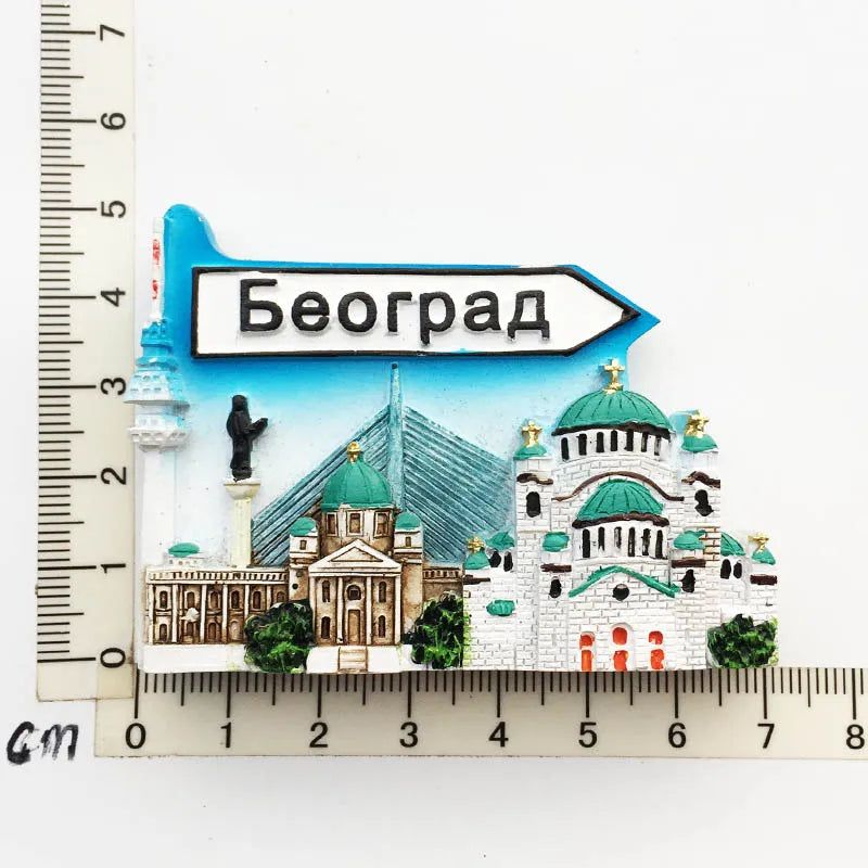 Europe Memorial Czech Punkevni Grottoes Dublin Trulli Ukraine Prague Old Town Clock Mallorca Lyon Magnetic Refrigerator Stickers - Grand Goldman