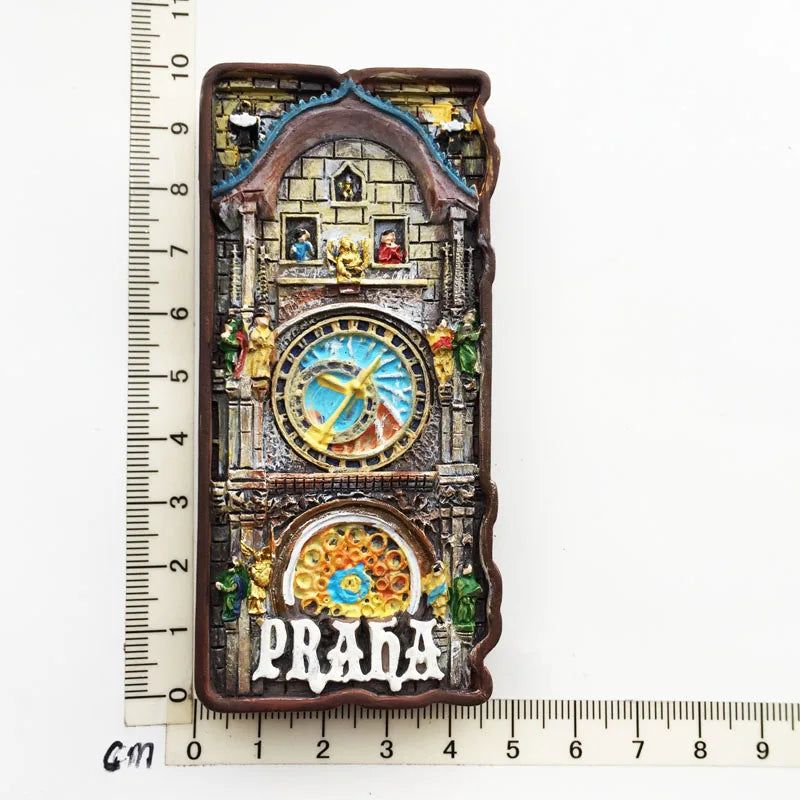 Europe Memorial Czech Punkevni Grottoes Dublin Trulli Ukraine Prague Old Town Clock Mallorca Lyon Magnetic Refrigerator Stickers - Grand Goldman