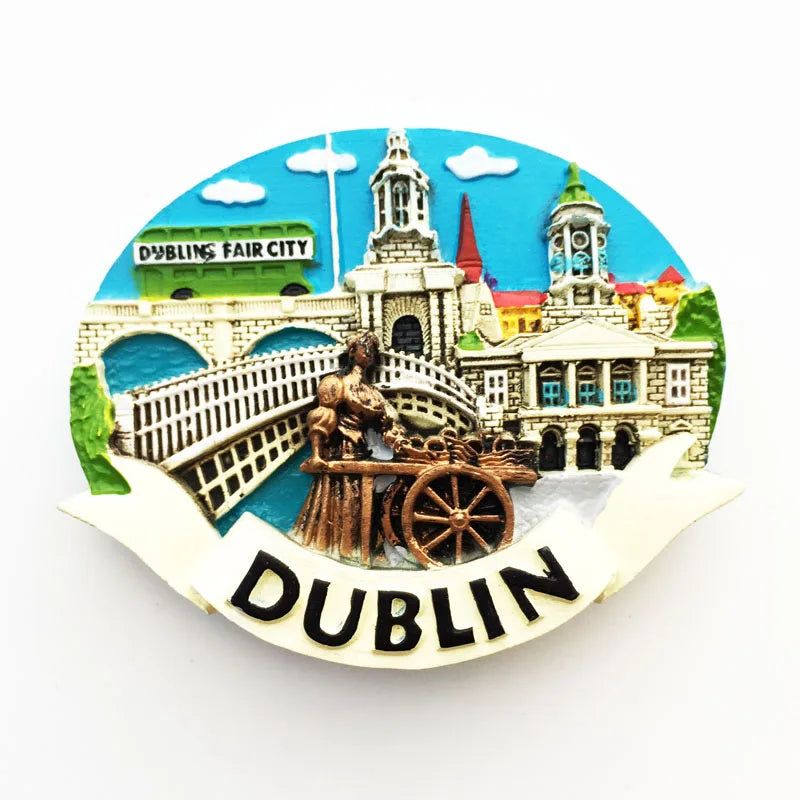 Europe Memorial Czech Punkevni Grottoes Dublin Trulli Ukraine Prague Old Town Clock Mallorca Lyon Magnetic Refrigerator Stickers - Grand Goldman