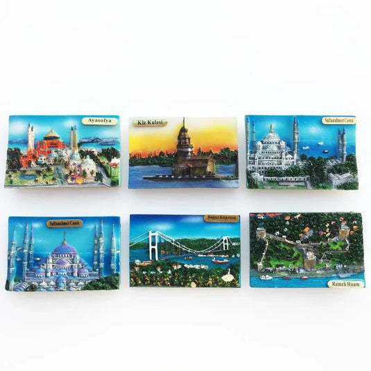 Europe Travel Refrigerator Stickers Turkey Istanbul Bodrum Landmark Tourist Attractions Resin Souvenir Decoration Collection - Grand Goldman