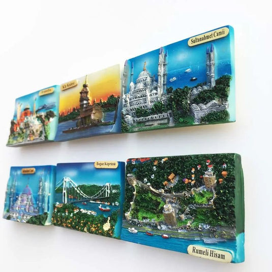 Europe Travel Refrigerator Stickers Turkey Istanbul Bodrum Landmark Tourist Attractions Resin Souvenir Decoration Collection - Grand Goldman