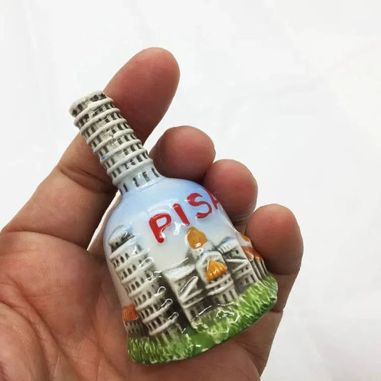 Europe travel Italy Leaning Tower of Pisa Tourist Souvenir Ceramic Small Bell Crafts Decorative Ornaments Creative Hand Gifts - Grand Goldman