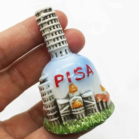 Europe travel Italy Leaning Tower of Pisa Tourist Souvenir Ceramic Small Bell Crafts Decorative Ornaments Creative Hand Gifts - Grand Goldman